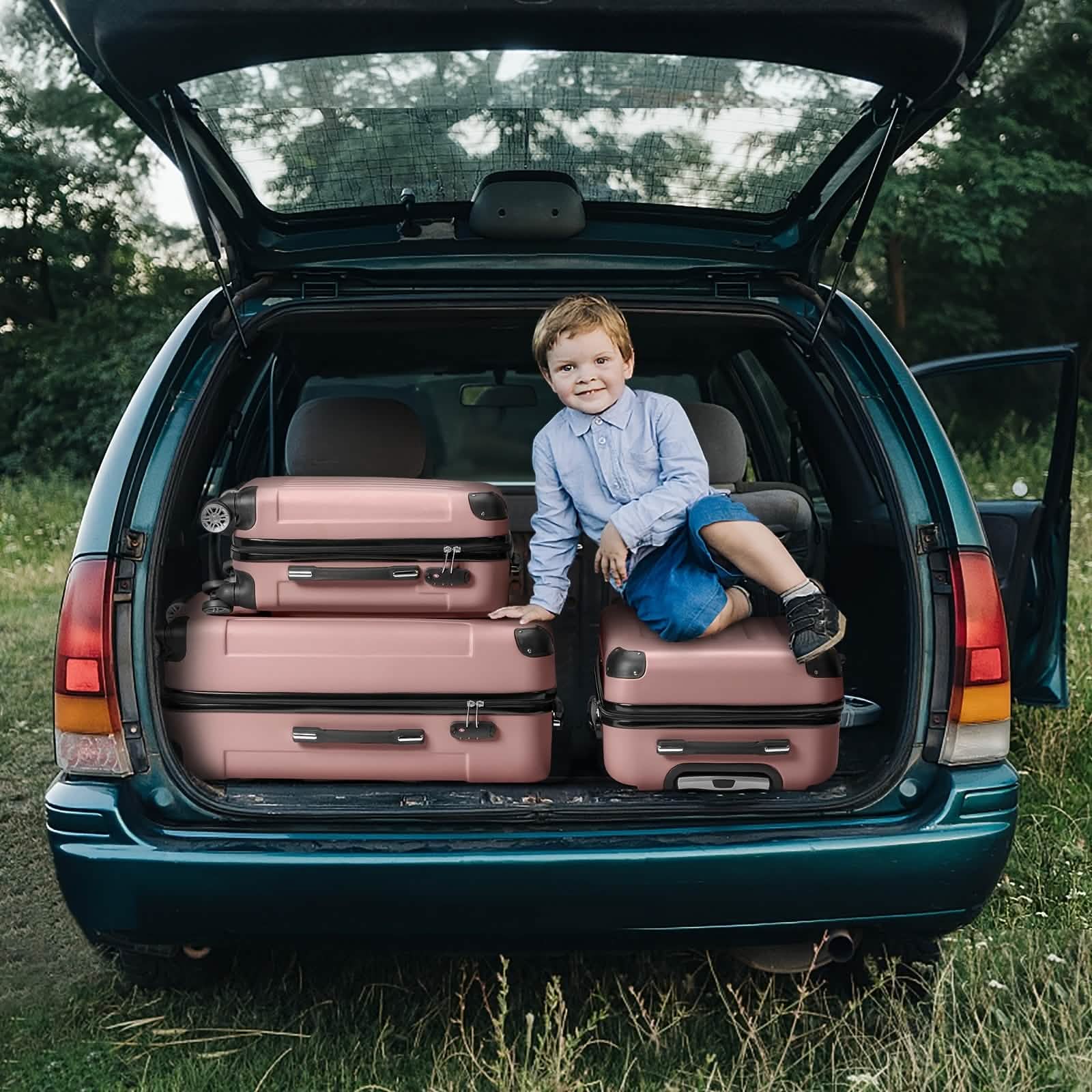 3-Piece Hard Shell Luggage Set with TSA Lock – 20/24/28 Inch 360° Spinner Wheels