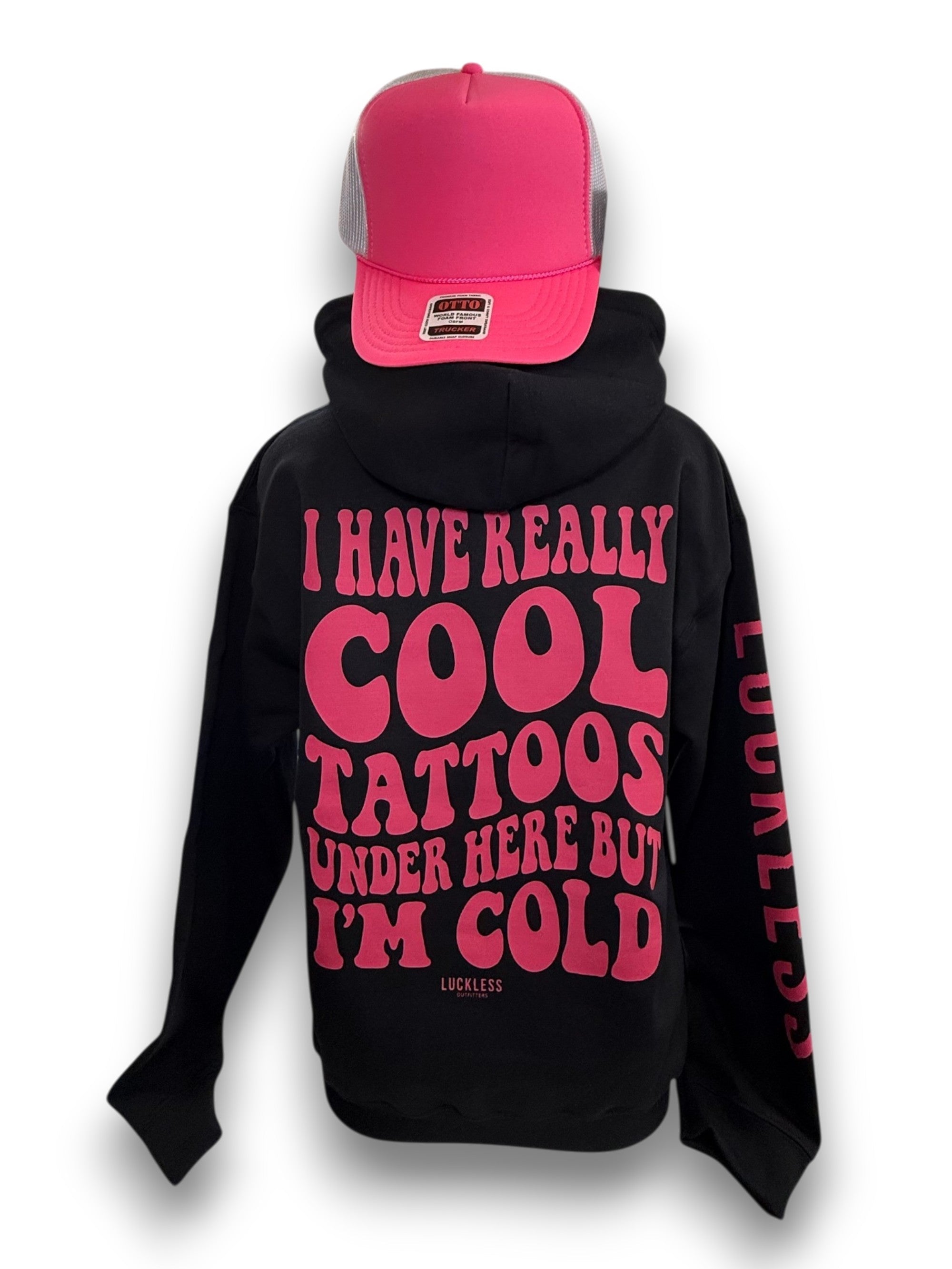 Cool Tattoos Hoodie | Black - Mint - Pink