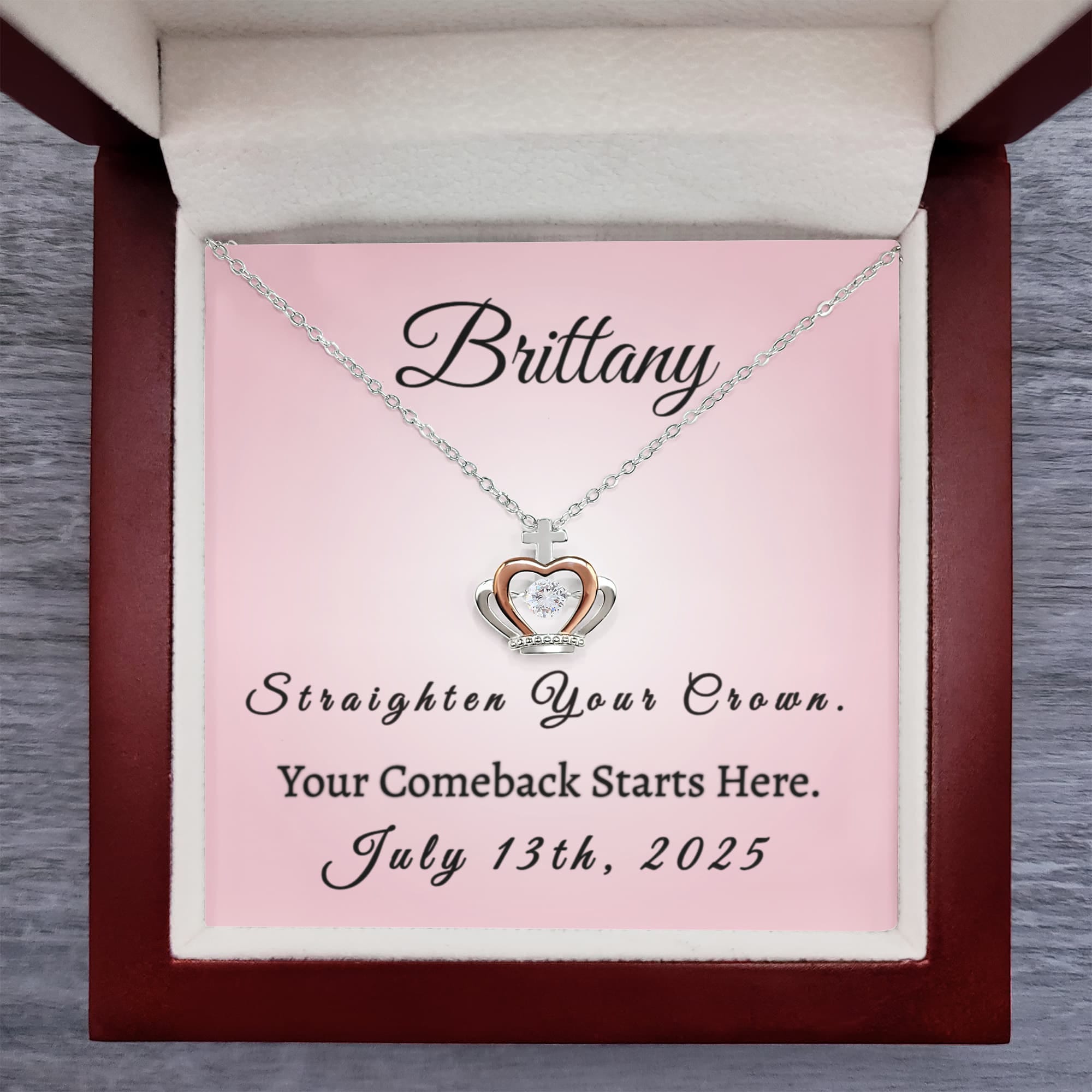 Custom Recovery Crown Necklace | Inspiring Sobriety |  Straighten Your Crown, Your Comeback Starts Here