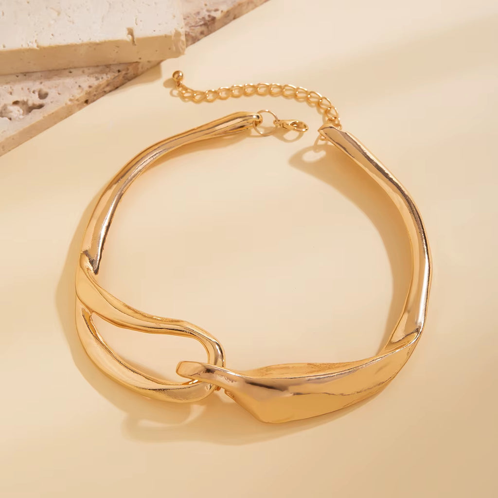 Rebel Luxe – Exaggerated Heavy Metal Thick Chain Choker Necklace