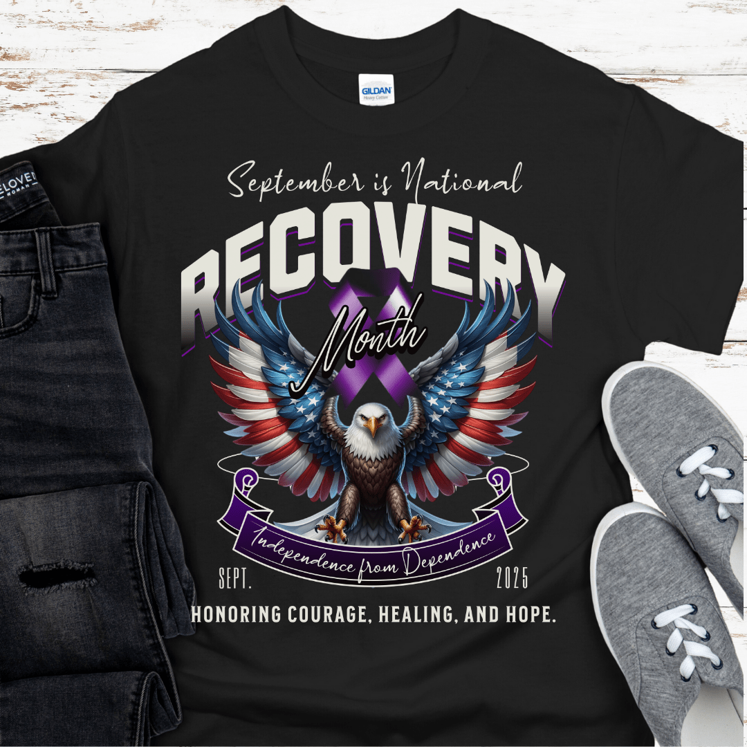 National Recovery Month T-Shirt | Inspiring Sobriety |  Honoring Courage, Healing & Hope
